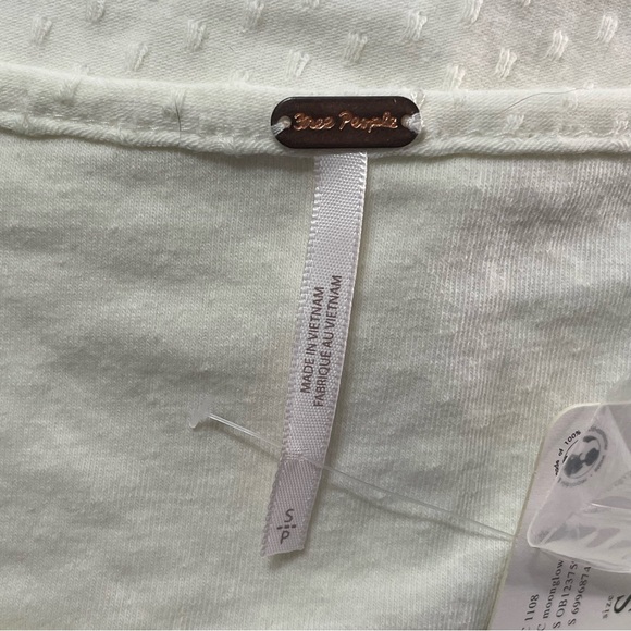 Free People NWT Moonglow Brunch Date Henley Cream Ivory Blouse Crop Top Size S - Picture 8 of 12